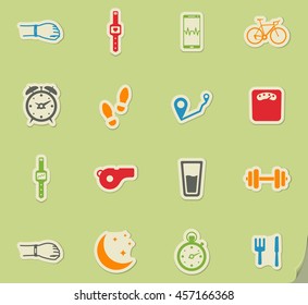 Jogging and workout simply symbols for web icons