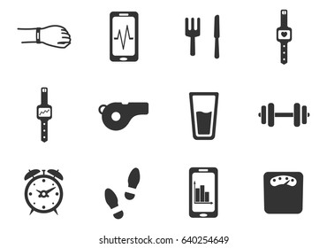 jogging and workout web icons for user interface design