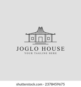 Jog-lo house line art logo vector symbol template icon graphic illustration design