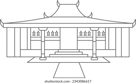 Joglo, Indonesian Traditional House, Vector Illustration