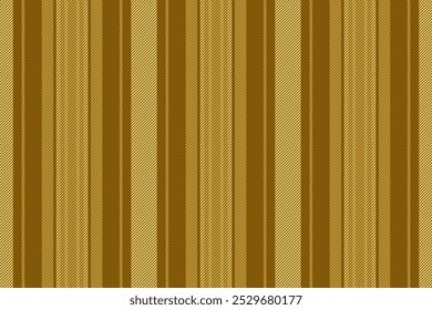Textura de líneas de Vector Jogue, raya de tela sin costuras de fibra. Fondo de Vertical textil de patrón neutro en paleta de colores ámbar y amarillo.