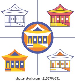 Jogyesa Temple in flat design style