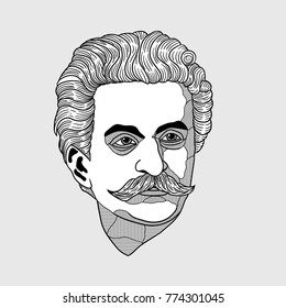 Johann Baptist Strauss. Vector illustration hand drawn.