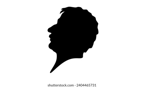  Johann Gottfried Seume , black isolated silhouette