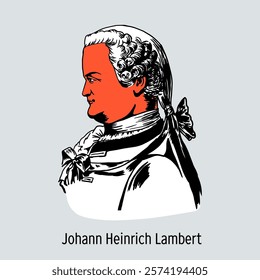 Johann Heinrich Lambert was a German physicist, physician, philosopher, mathematician and astronomer, one of the forerunners of non-Euclidean geometry. Hand drawn vector illustration