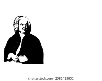 Johann Sebastian Bach Portrait Sketch Drawing
