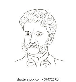 Johann Strauss ( the Son). "The Waltz King". An Austrian composer of the 19th century. Sketch illustration.