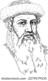 Johannes Gutenberg - was a German inventor and craftsman who introduced letterpress printing to Europe with his movable-type printing press