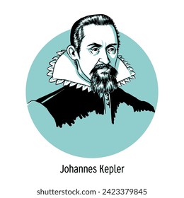 Johannes Kepler was a German mathematician, astronomer, mechanic, optician, discoverer of the laws of motion of the planets of the solar system. Hand drawn vector illustration