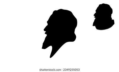 Johannes Kepler silhouette, high quality vector