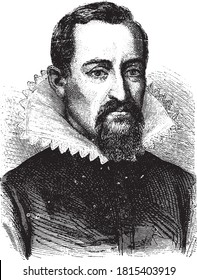 Johannes Kepler, grabado de vintage. De la Francia Popular, 1869.