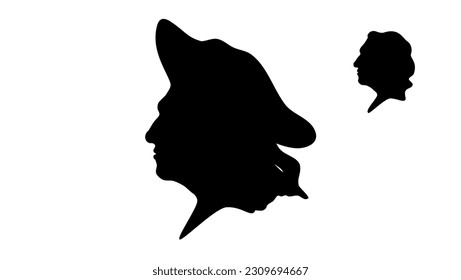 Johannes Vermeer silhouette, high quality vector