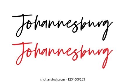 Johannesburg calligraphy vector quote