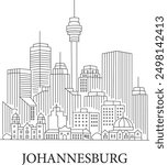 Johannesburg City Line Draw Free Vector