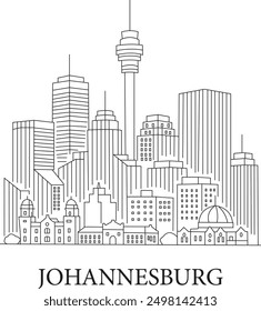 Johannesburg City Line Draw Free Vector