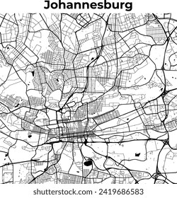 Johannesburg City Map, Cartography Map, Street Layout Map