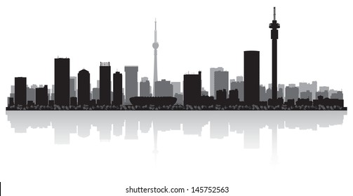 Johannesburg city skyline silhouette vector illustration