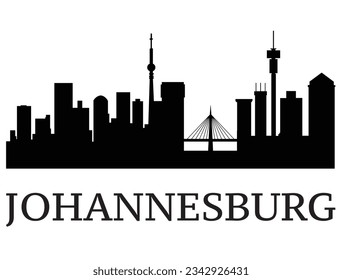 Johannesburg skyline silhouette vector art