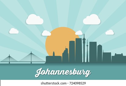 Johannesburg skyline - South Africa - vector illustration