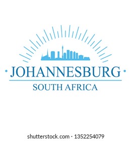 Johannesburg South Africa. Banner Design. City Skyline. Silhouette Vector. Famous Monuments.
