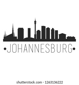 Johannesburg South Africa. City Skyline. Silhouette City. Design Vector. Famous Monuments.