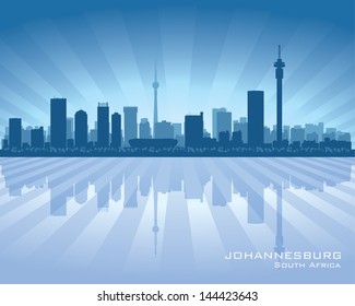 Johannesburg South Africa city skyline silhouette. Vector illustration