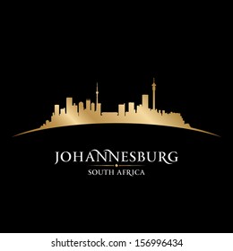Johannesburg South Africa City Skyline Silhouette. Vector Illustration