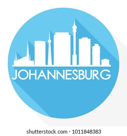 Johannesburg South Africa Flat Icon Skyline Silhouette Design City Vector Art Famous Buildings.