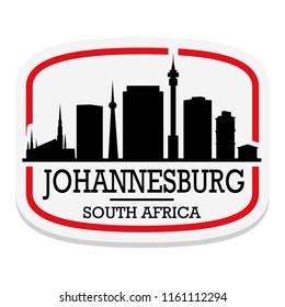 Johannesburg South Africa Label Stamp Icon Skyline City Design Tourism.