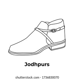 Johdpurs shoes, Vector illustration of hand drawn graphic Footwear, shoes. drawing Design isolated object.