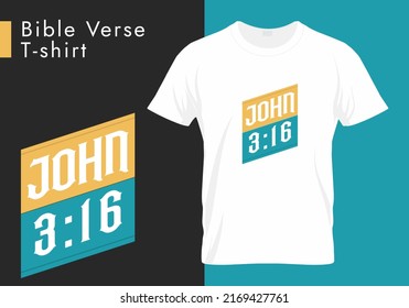 John 3.16 - Love of God - Holy Bible verse T-shirt Design