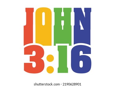 John 3:16_ God's Word Rainbow Typography T-shirt design