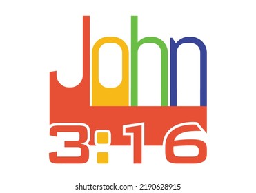 John 3:16_ God's Word Rainbow Typography T-shirt design