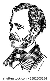 John A. Dahlgren, 1809-1870, he was a United States Navy officer who founded his service's ordnance department and launched major advances in gunnery, vintage line drawing or engraving illustration