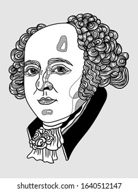 John Adams. Vector illustration hand drawn.