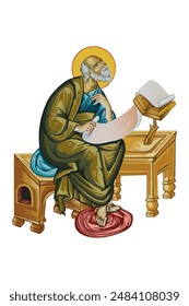 John the Apostle in Byzantine style isolated