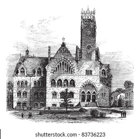 John C. Green School of Science at Princeton University in Princeton, New Jersey, United States, during the 1890s, vintage engraving. Trousset encyclopedia (1886 - 1891).