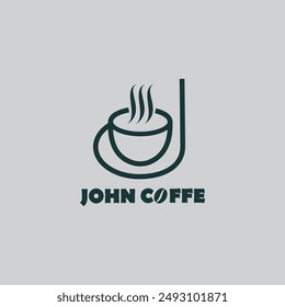 John coffee logo illustration, to brand a cafe and restaurant