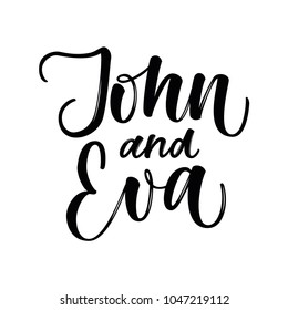 JOHN AND EVA | NAME HAND LETTERING FOR WEDDING CARD