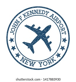 John F Kennedy Airport New York logo. Airport stamp vector illustration. New York aerodrome.