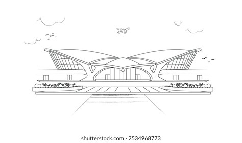 Aeropuerto Internacional John F. Kennedy. el edificio del Lugar famoso TWA Flight Center diseñado por Eero Saarinen en el John F. Kennedy