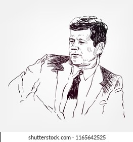 John Fitzgerald Kennedy Vector Sketch Portrait