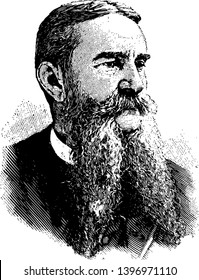John Grimes Walker 1835-1907 foi almirante na marinha dos Estados Unidos, desenhando linhas vintage ou gravando ilustração