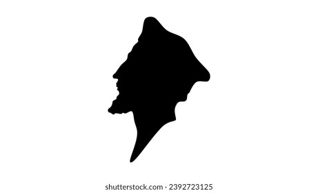 John Huss silhouette, high quality vector