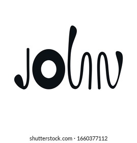 John lettering, popular name, hand drawn word