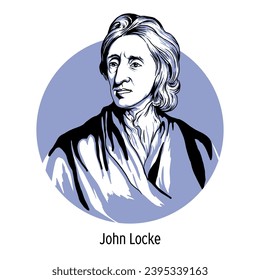 John Locke is an English teacher and philosopher, a representative of empiricism and liberalism. Hand drawn vector illustration