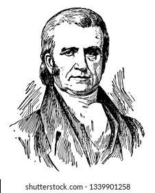 John Marshall 1755 to 1835 he was an American politician and the fourth chief Justice of the supreme court of the United States vintage line drawing or engraving illustration