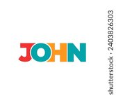 JOHN name lettering typhography text illustration vector