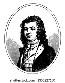 John Paulding 1758 to 1818 he was a militiaman from the state of New York vintage line drawing or engraving illustration