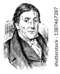 John Randolph, 1773-1833, he was a planter, and United States senatorfrom Virginia, vintage line drawing or engraving illustration
